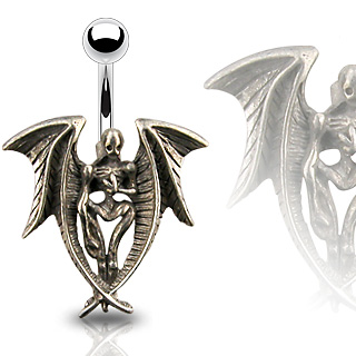 Details about   Belly Ring Logo ANGEL Non Dangle Naval Steel Body Jewelry