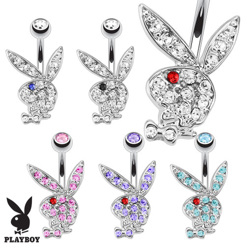 Pierced Owl 16G Officially Licensed Playboy Bunny Stainless Steel Petite Belly Button Ring