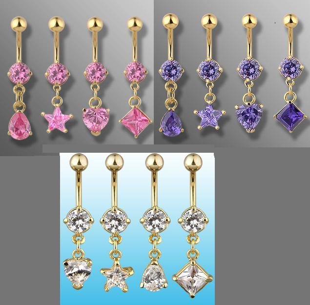 Details about   2X Elegant Silver Gold Crystal Dangle Pearl Belly Button Ring Piercing Jewelry